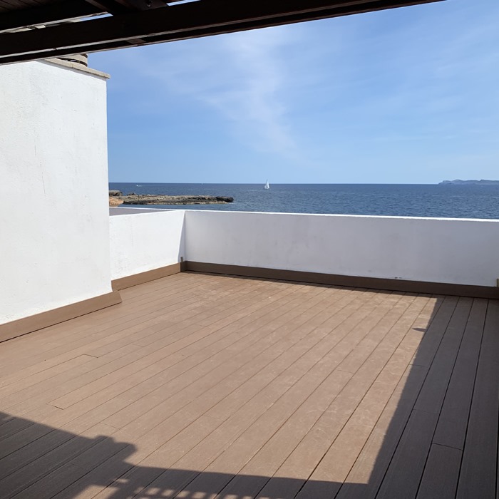 Composite decking with sea view