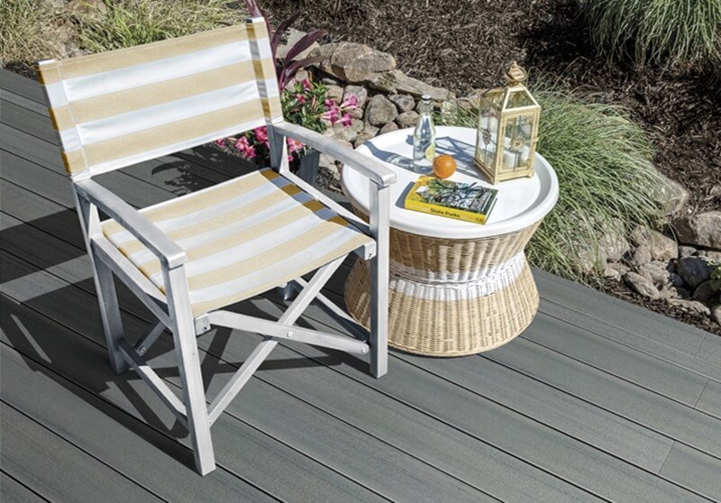 sea salt composite decking with chair