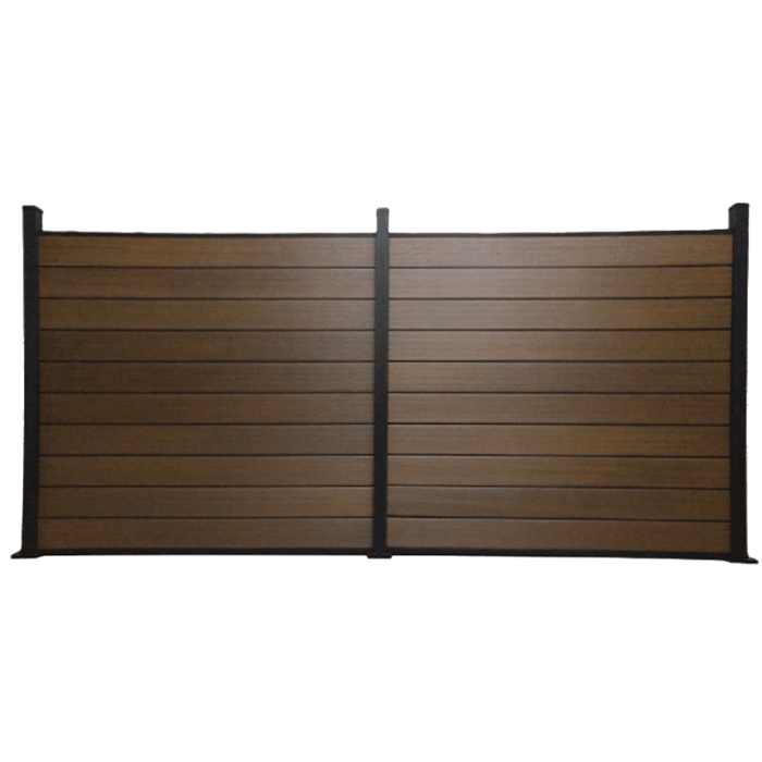 Duo Walnut 1.8m Fence Panel Kit