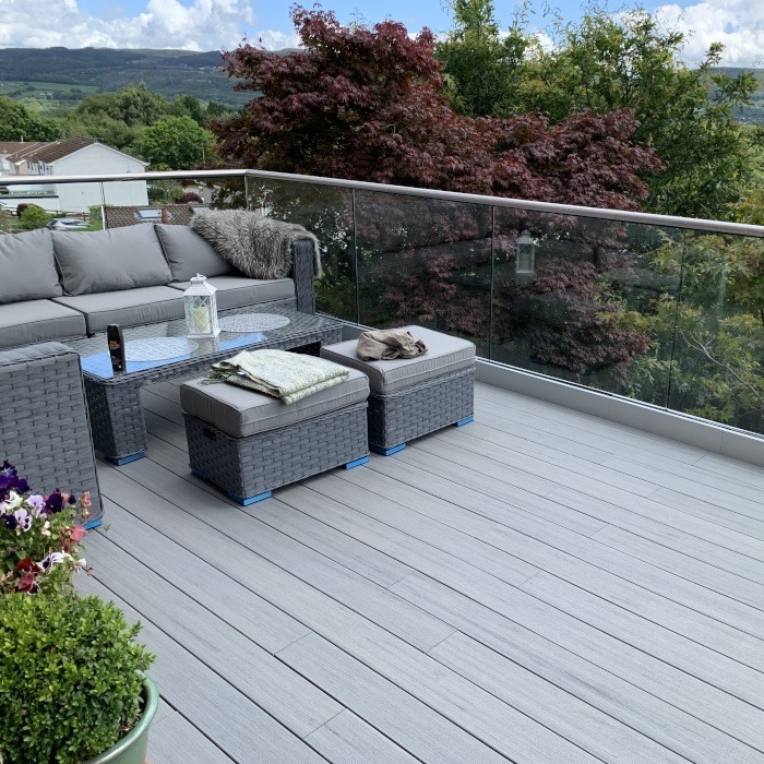 EasyClean Edge+ Sea Salt Grey Composite Decking DeckPlus
