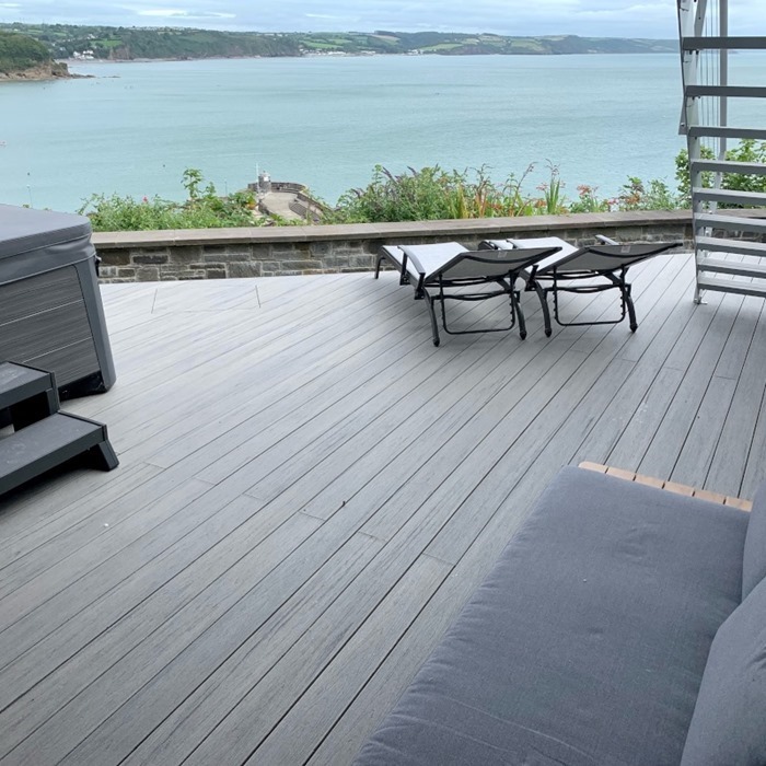 EasyClean Edge+ Sea Salt Grey Composite Decking DeckPlus